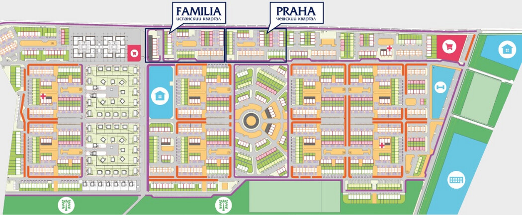 План-схема размещения кварталов в Хрустальном парке