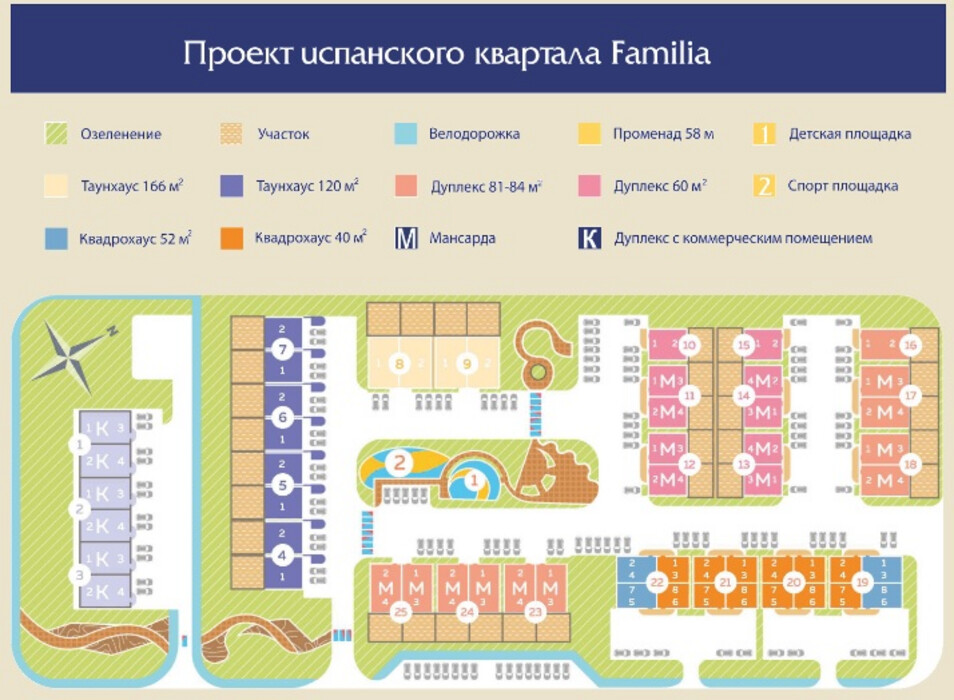 План-схема расположения испанского квартала Familia